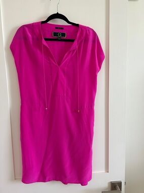 C. Wonder 100% Silk Pink V-Neck Tunic Dress XS
